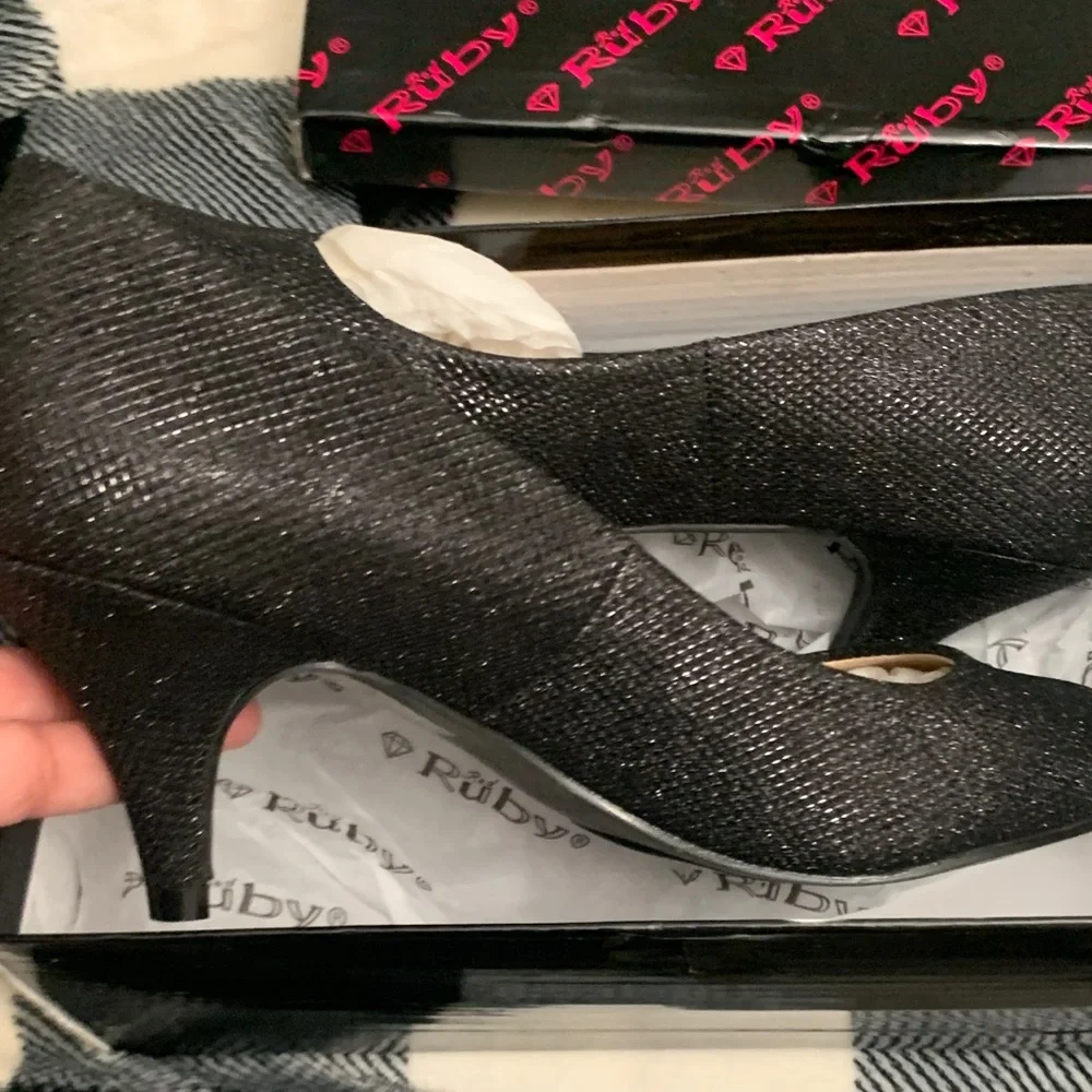 Ruby Rd. Sparkling Black Heels - Picture 2 of 10
